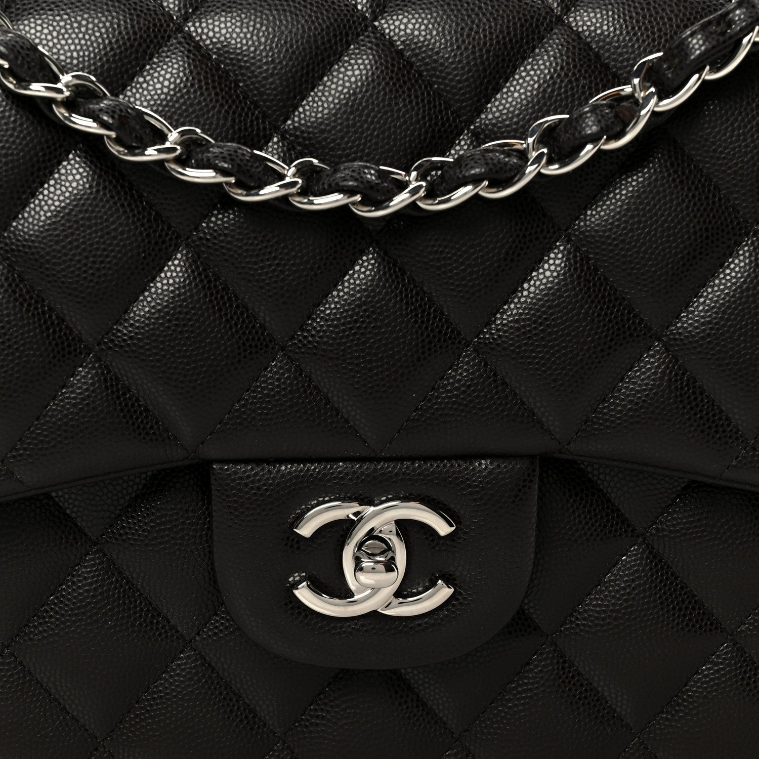 Chanel Caviar Quilted Jumbo Double Flap Dark Brown