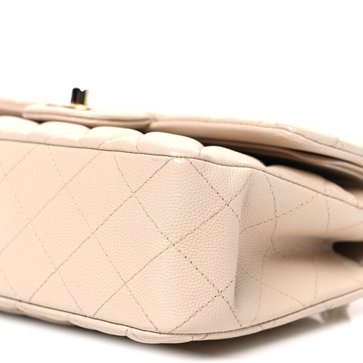 Chanel Caviar Quilted Small Double Flap Beige