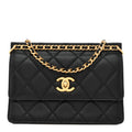 Chanel Caviar Quilted Small Chain Frame Flap Black