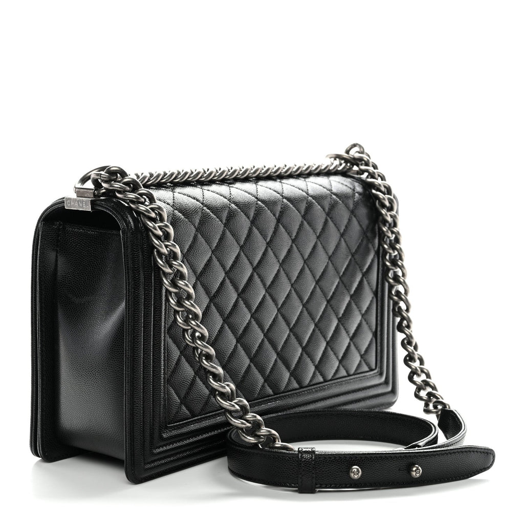 Chanel Caviar Quilted New Medium Boy Flap Black