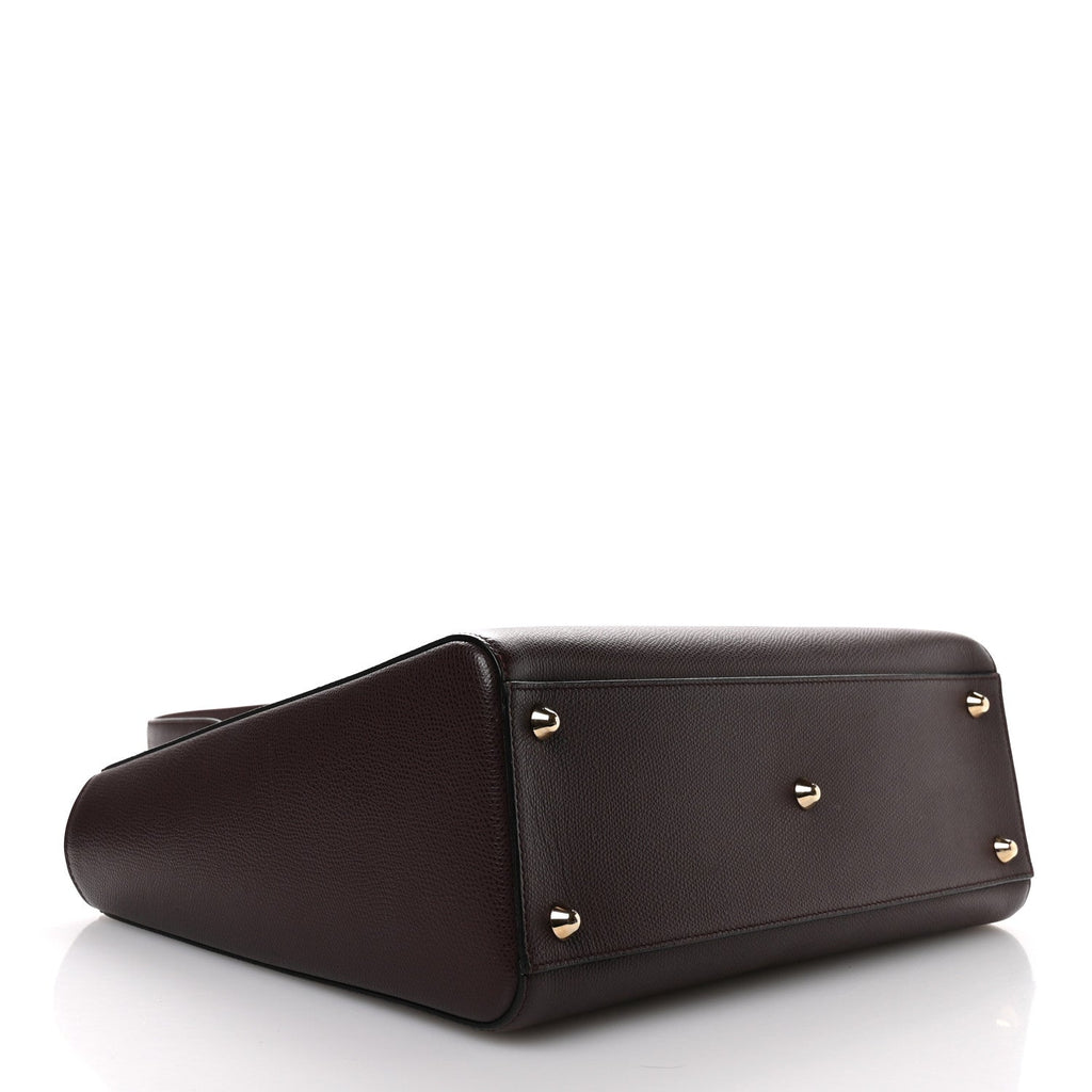 Christian Dior Grained Calfskin Large Lady Dior Burgundy