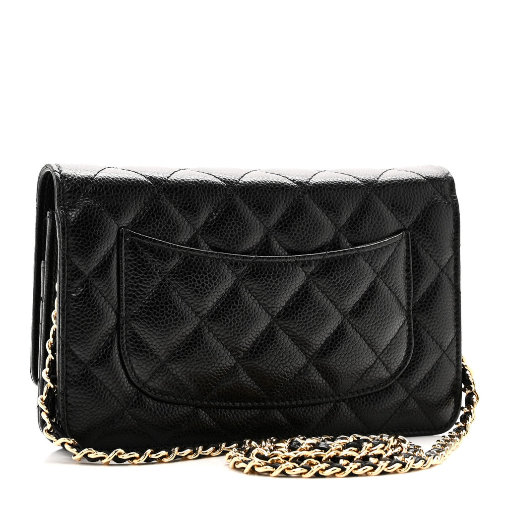 Chanel Caviar Quilted Wallet on Chain WOC Black
