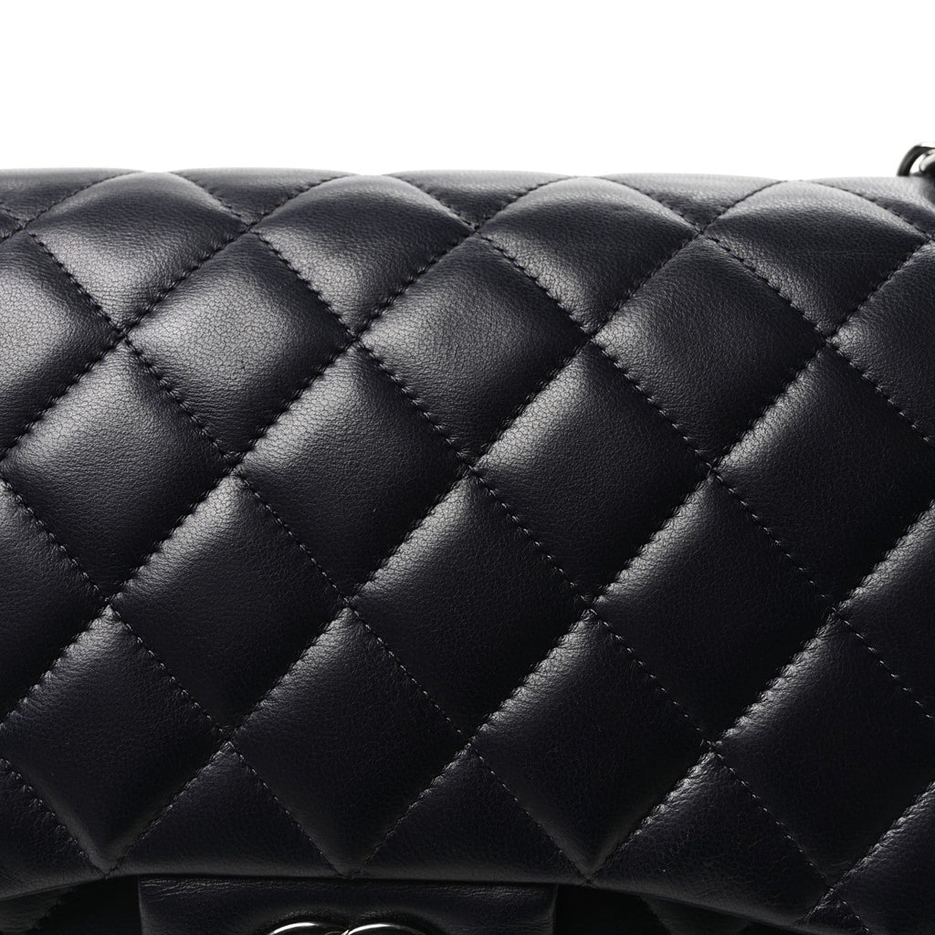 Chanel Lambskin Quilted Jumbo Double Flap Navy