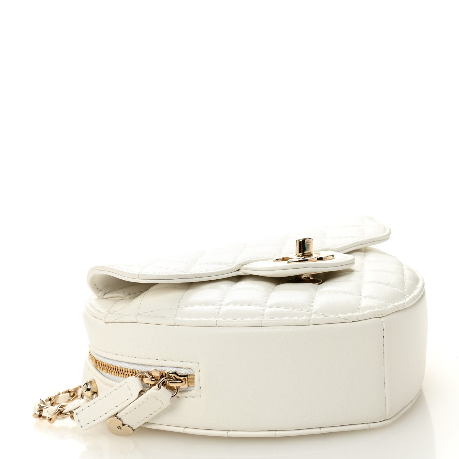Chanel Lambskin Quilted CC In Love Heart Bag White