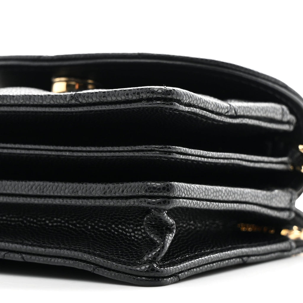Chanel Caviar Quilted Clutch With Chain Black