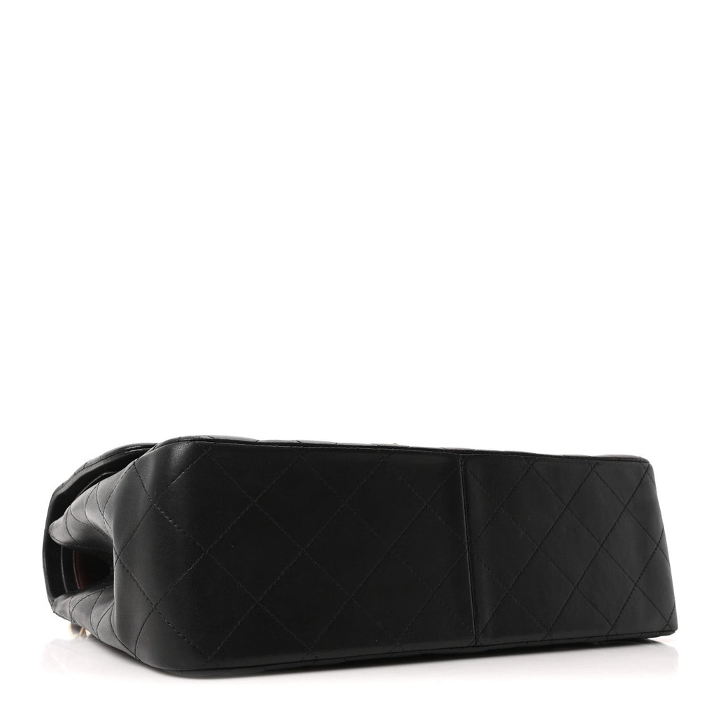 Chanel Lambskin Quilted Jumbo Double Flap Black