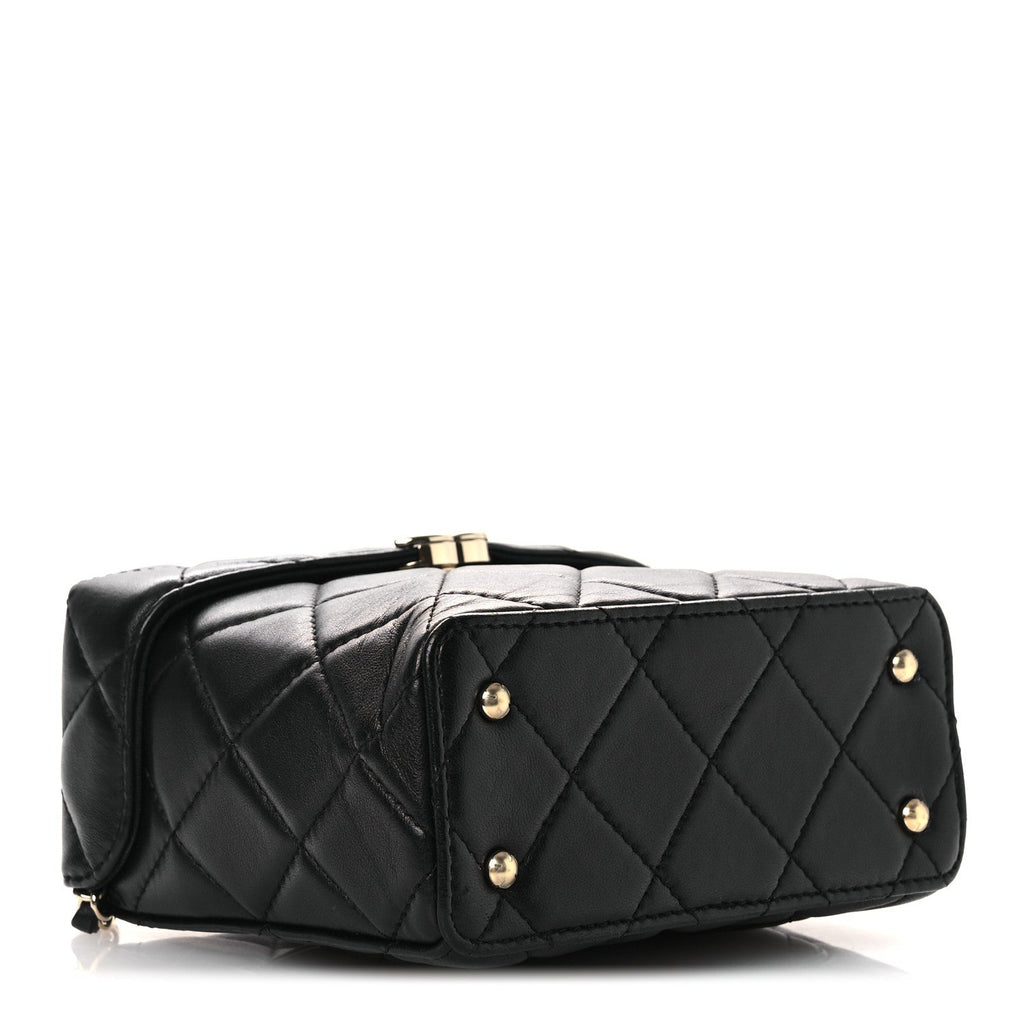 Chanel Lambskin Quilted Small Box Bag Black