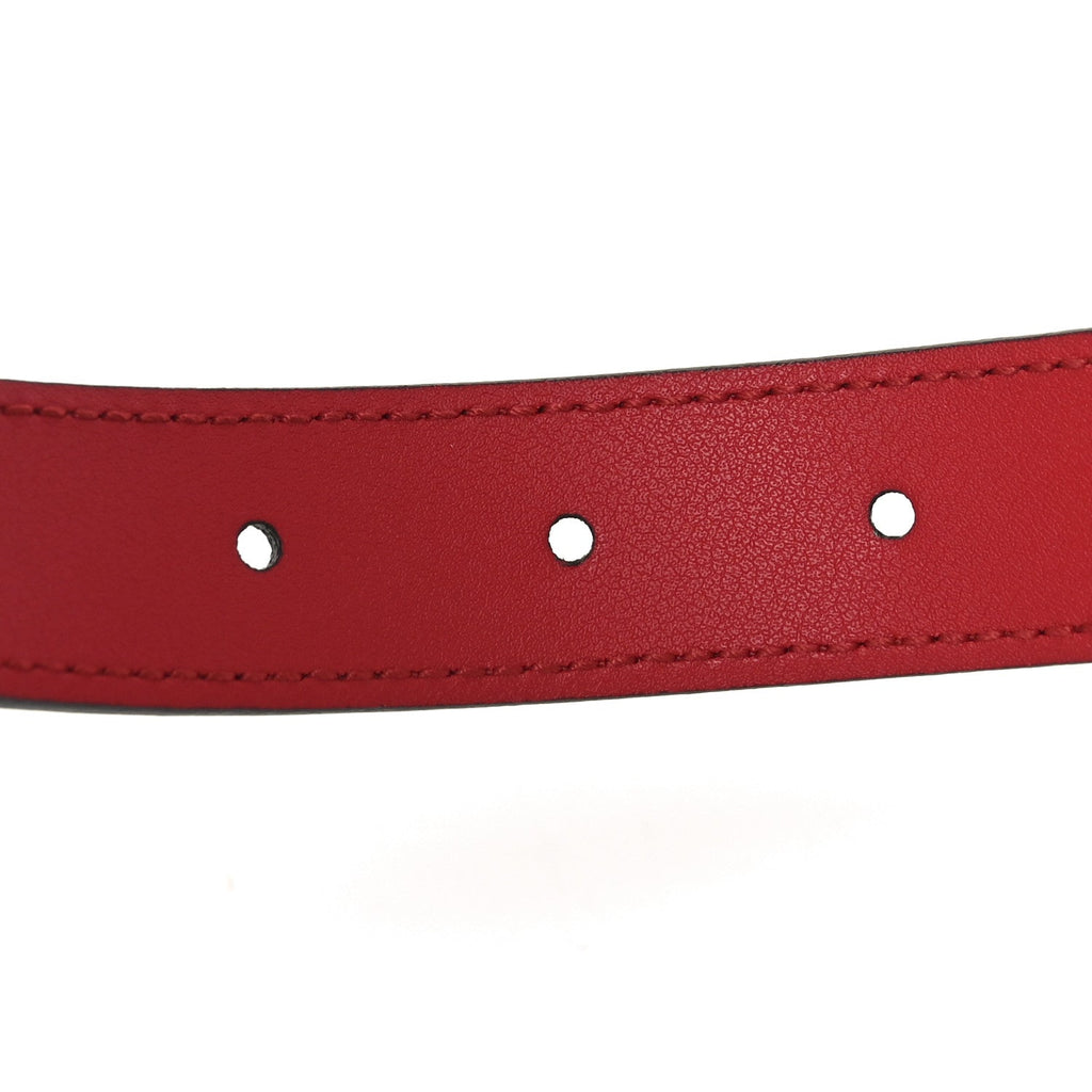 Gucci Moon Calfskin Torchon Double G 25mm Belt 75 30 Hibiscus Red