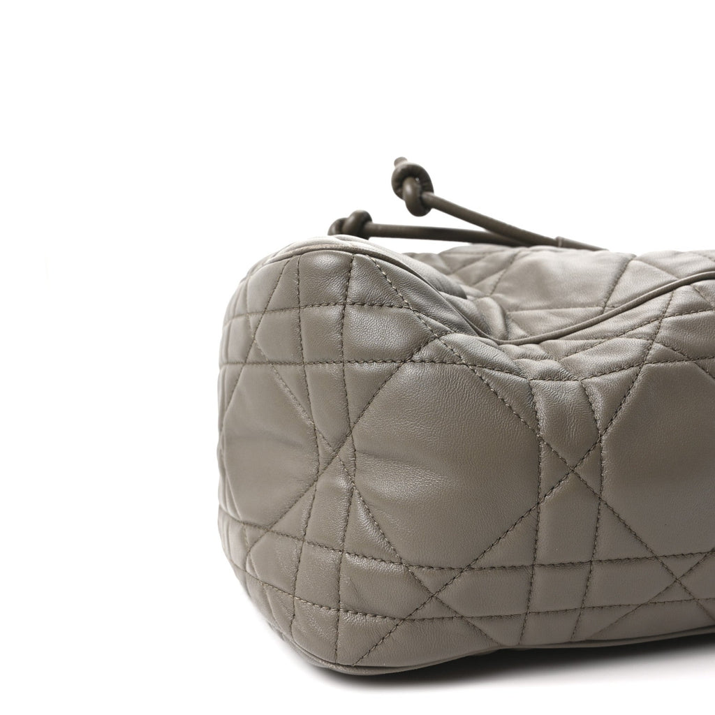 Christian Dior Calfskin Macrocannage Medium D-Motion Bag Clay Green