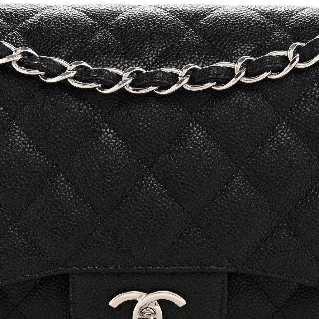 Chanel Caviar Quilted Jumbo Double Flap Black