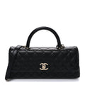 Chanel Caviar Quilted Maxi East West Coco Handle Flap Black