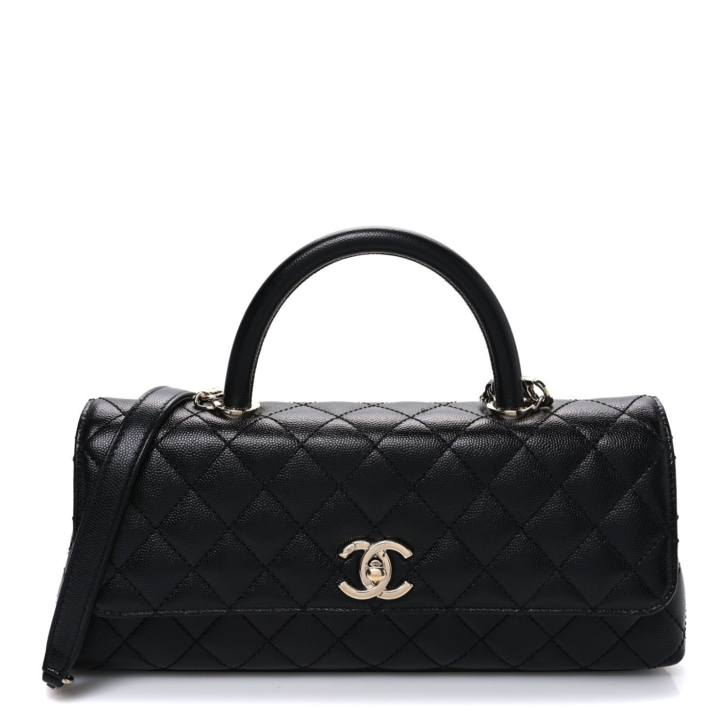 Chanel Caviar Quilted Maxi East West Coco Handle Flap Black