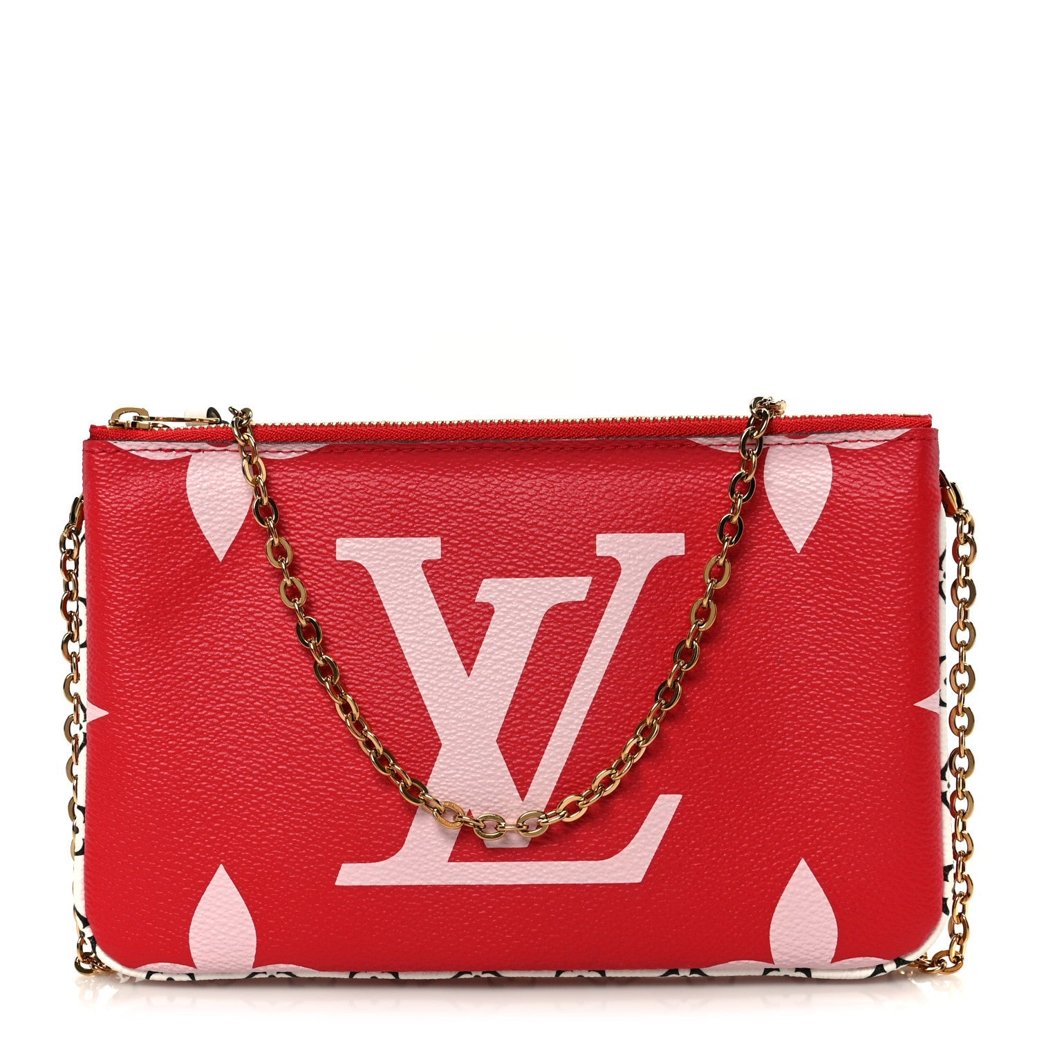 Louis Vuitton Monogram Giant Double Zip Pochette Rouge