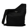 Prada Tessuto Nylon Saffiano Flat Messenger Bag Black