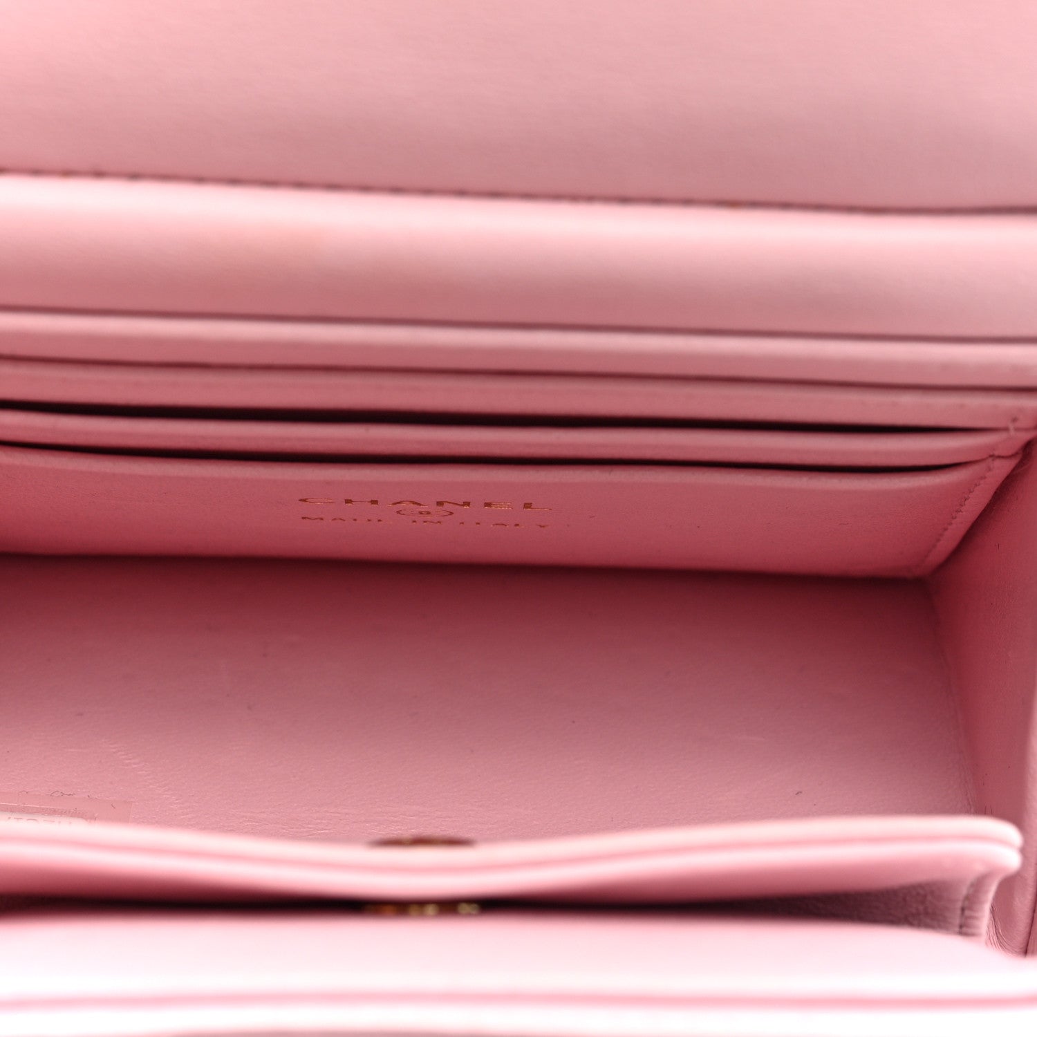 Chanel Lambskin Quilted Pearl Pyramid Clutch With Chain Pink