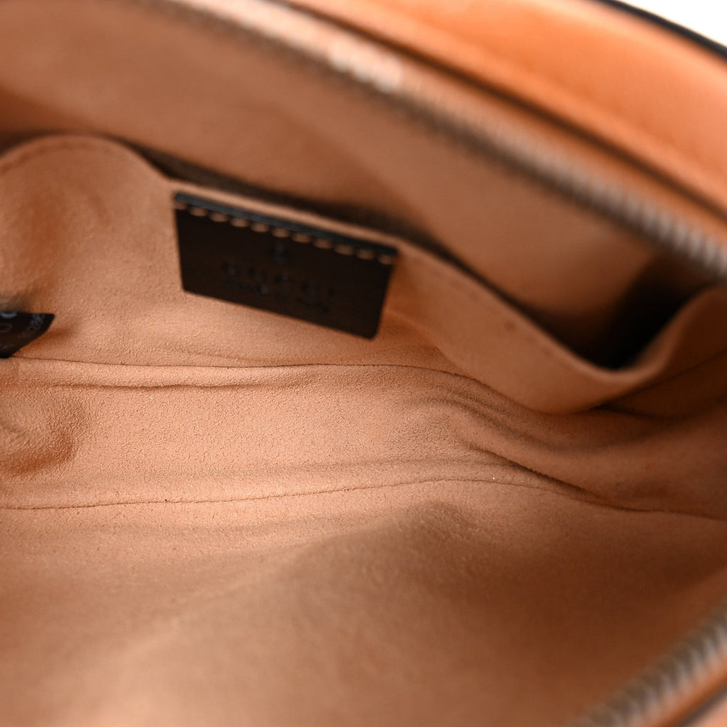 Gucci Vintage Effect Calfskin Matelasse Diagonal Torchon GG Marmont Belt Bag 95 38 Cognac