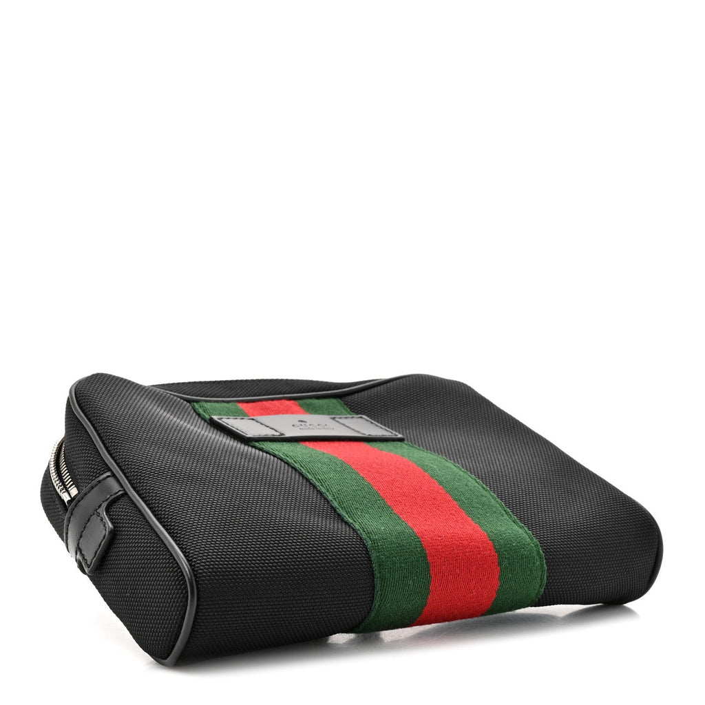 Gucci Canvas Web Slim Belt Bag Black