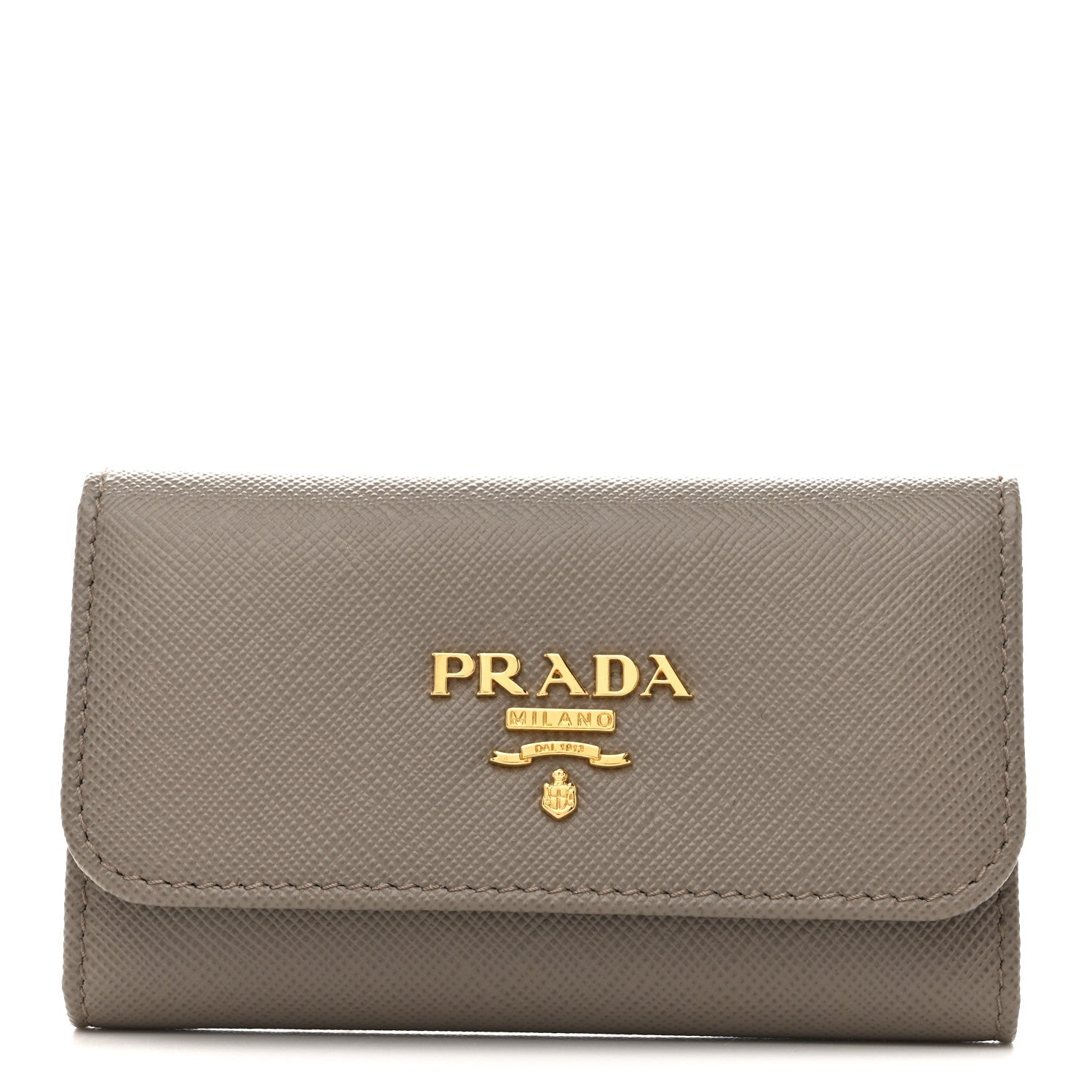 Prada Saffiano Fiocco 6 Key Holder Argilla