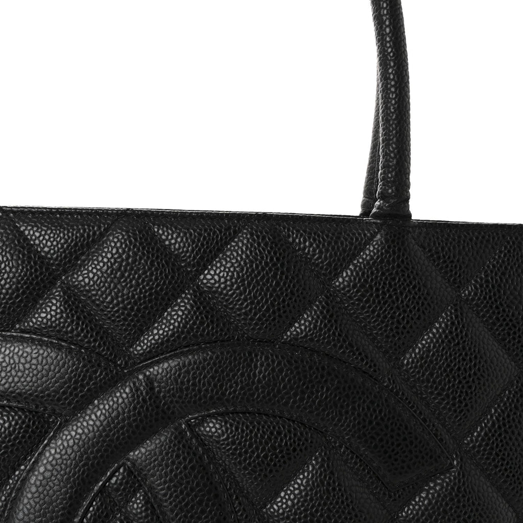 Chanel Caviar Quilted Medallion Tote Black