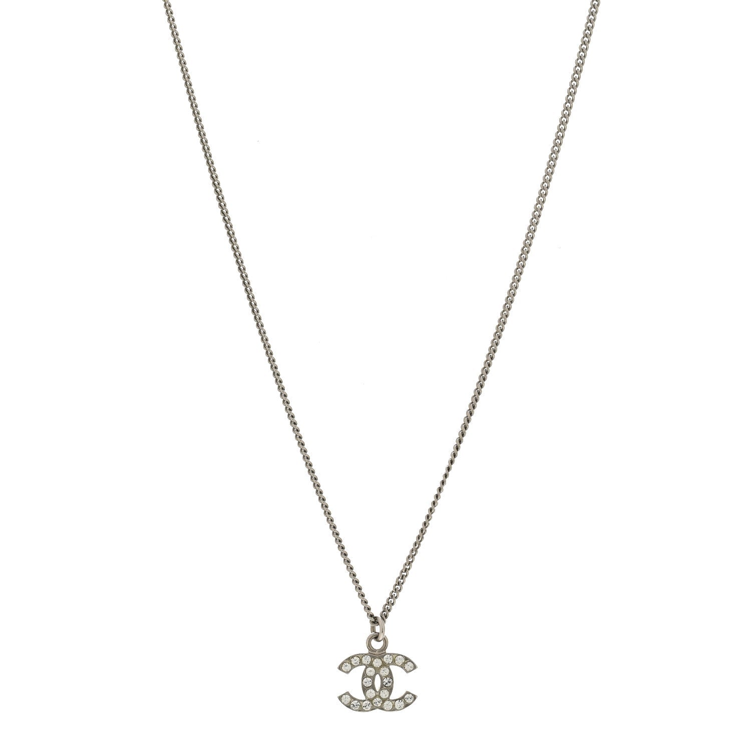 Crystal Timeless CC Necklace Silver