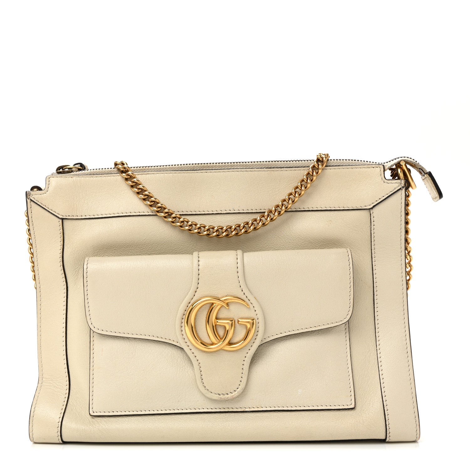 Gucci New Sakai Calfskin Lux Dahlia Chain Shoulder Bag Mystic White