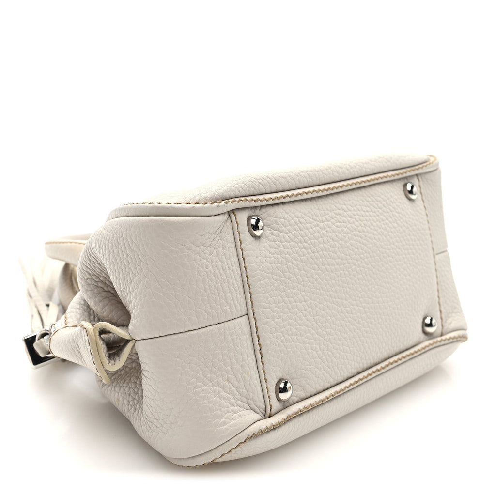Chanel Calfskin Lax CC Small Bowler Bag White