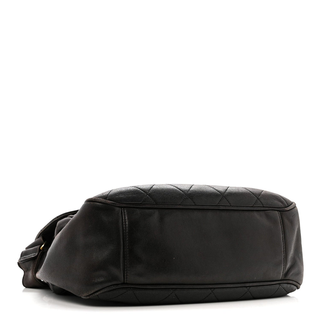 Chanel Lambskin Quilted Flap Shoulder Bag Black