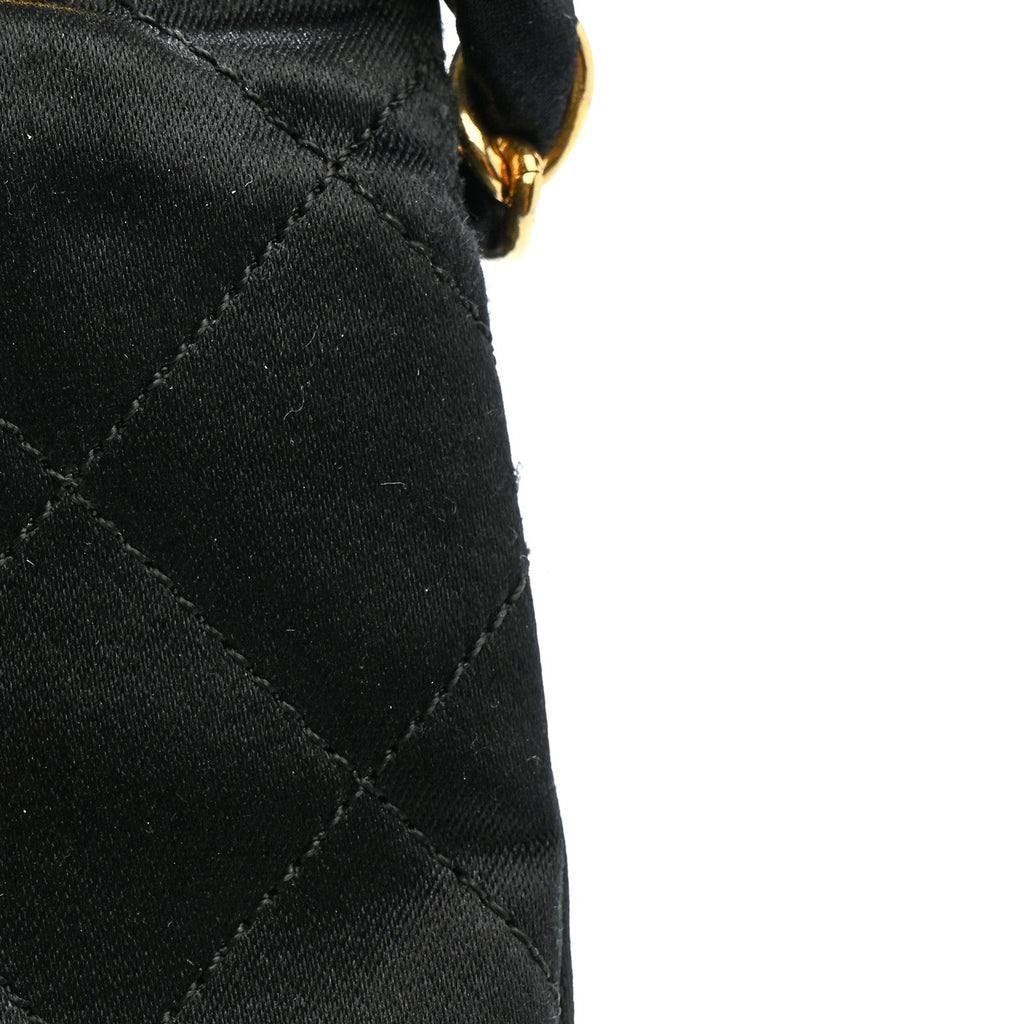Chanel Satin Quilted Half Moon Flap Black