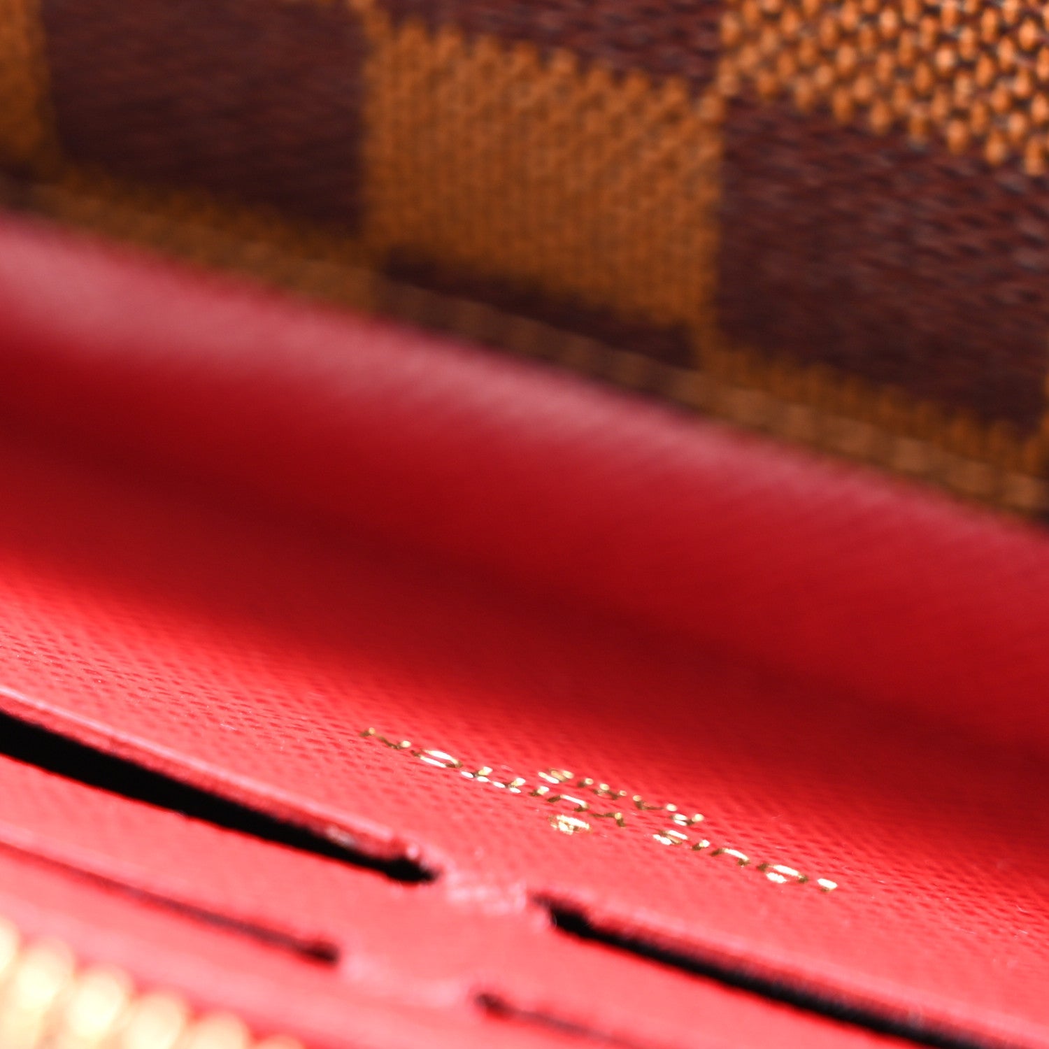 Louis Vuitton Damier Ebene Clemence Wallet Cherry