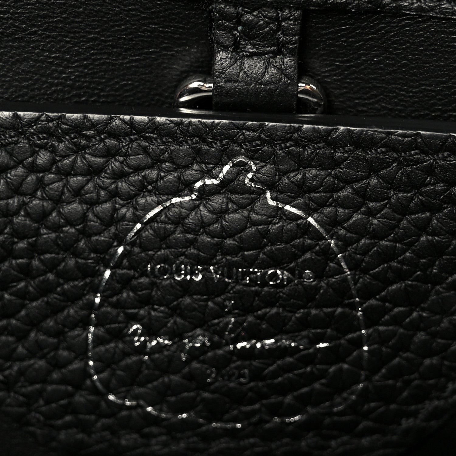 Louis Vuitton LV X YK Taurillon Inlaid Kusama Flowers Capucines BB Black