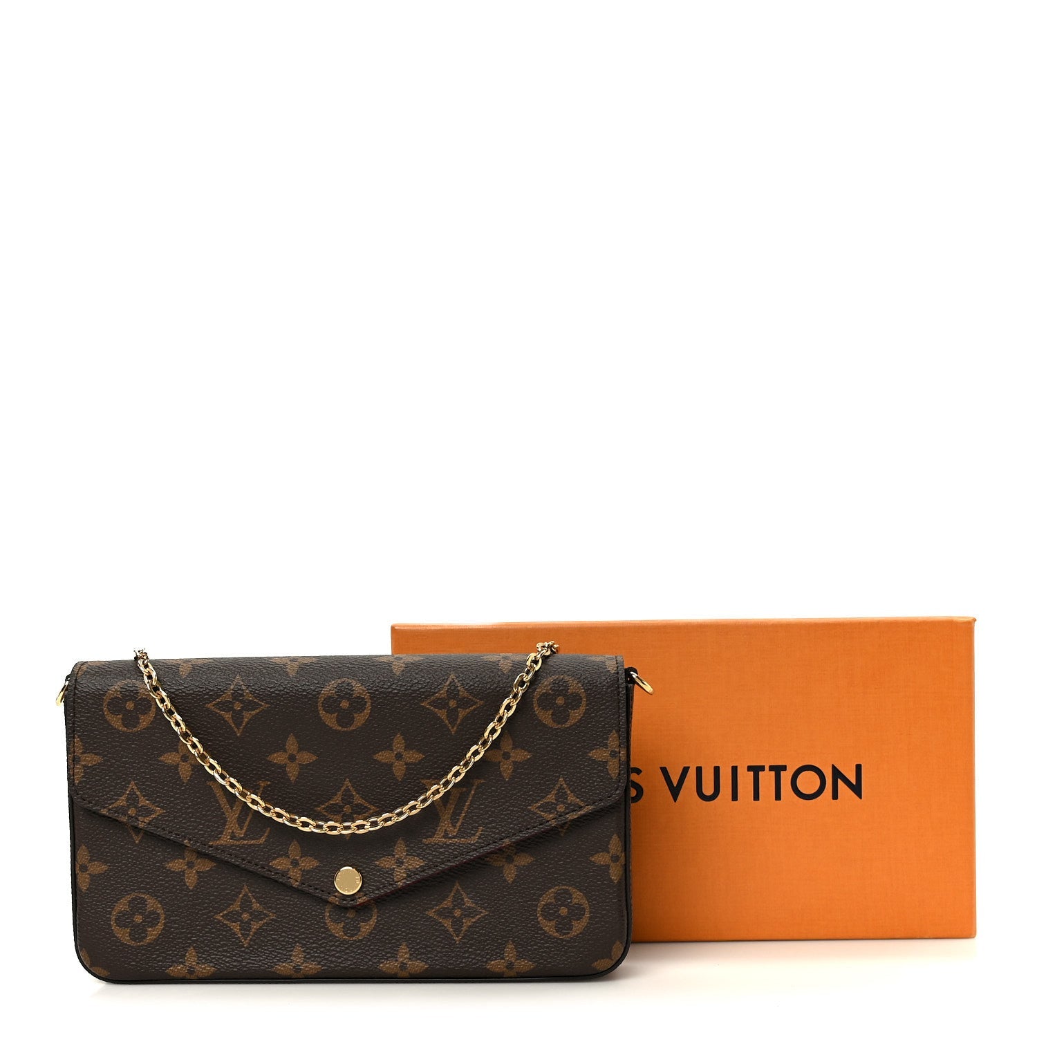 Louis Vuitton Monogram Pochette Felicie Chain Wallet Fuchsia