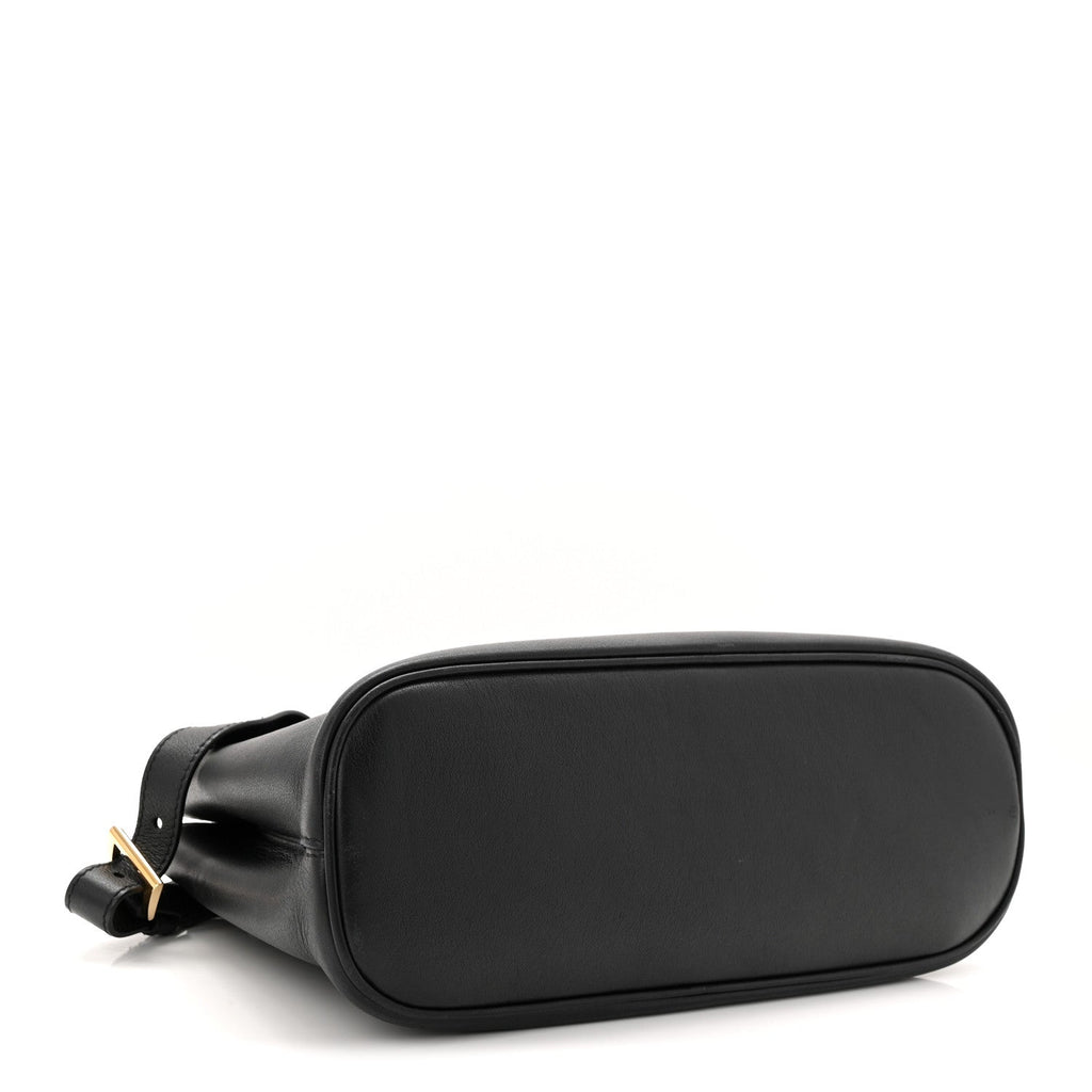 Prada Soft Grain Calfskin Small Double Belt Tote Black