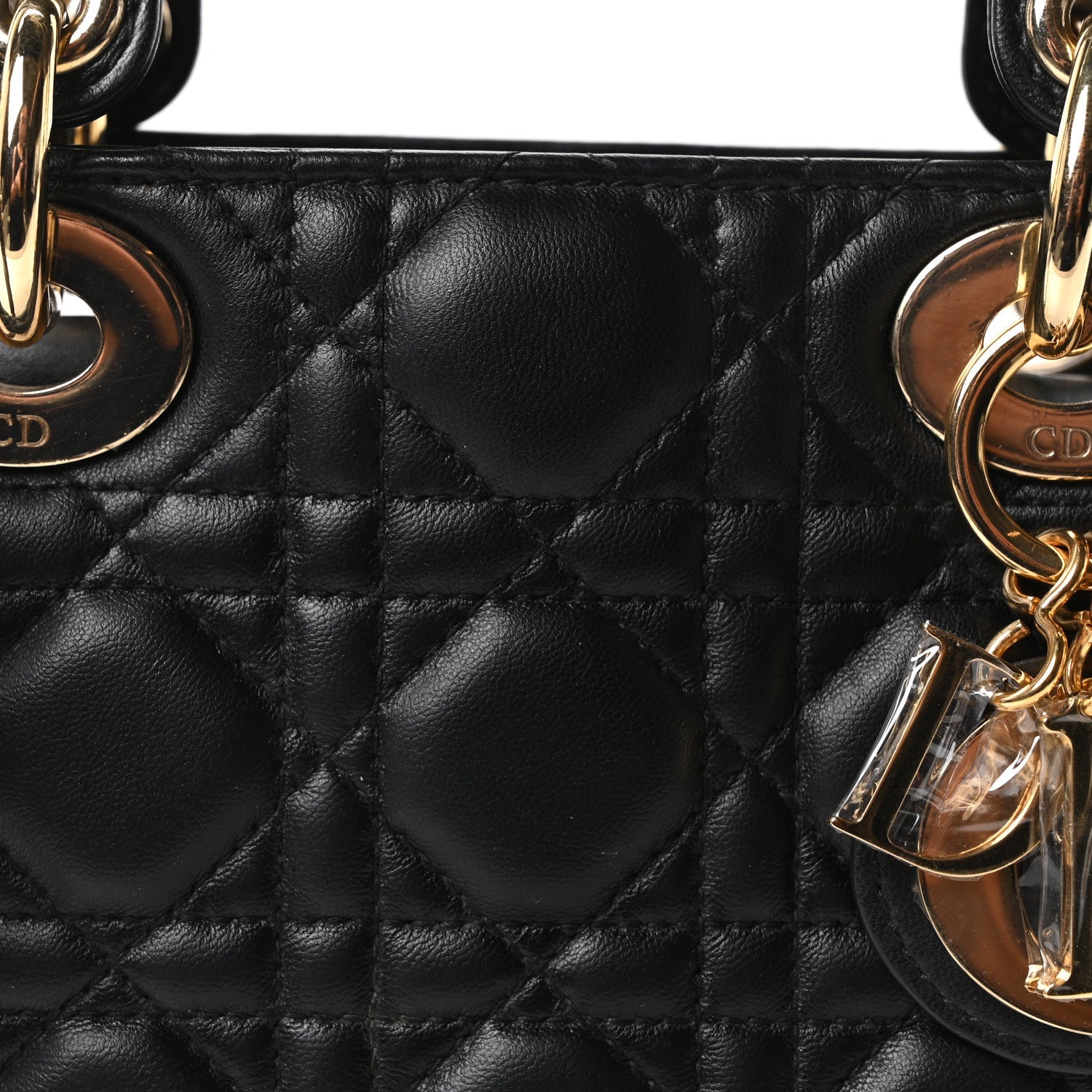 Christian Dior Lambskin Cannage Mini Lady Dior Black