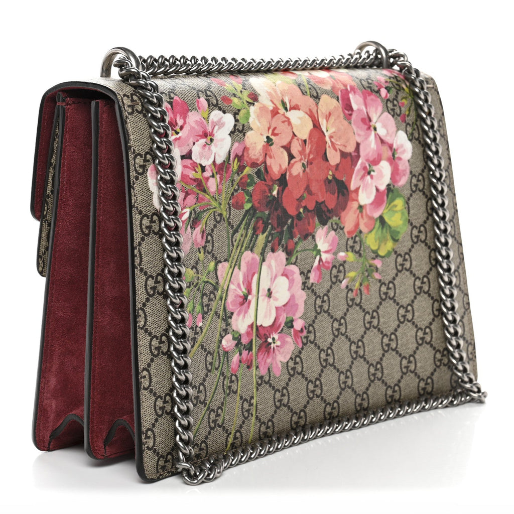 Gucci GG Supreme Monogram Blooms Medium Dionysus Shoulder Bag Beige Multicolor Dry Rose