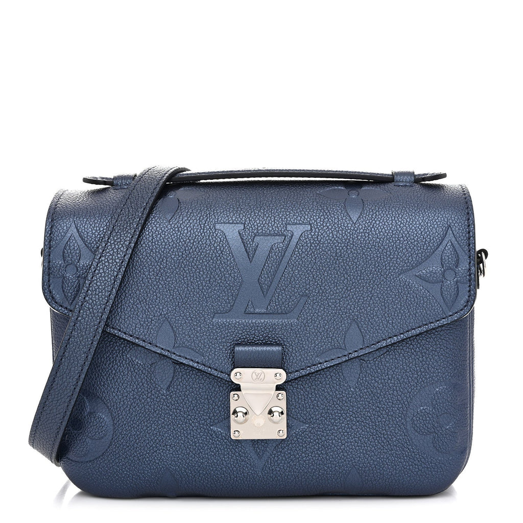 Louis Vuitton Metallic Empreinte Monogram Giant Pochette Metis Navy Nacre