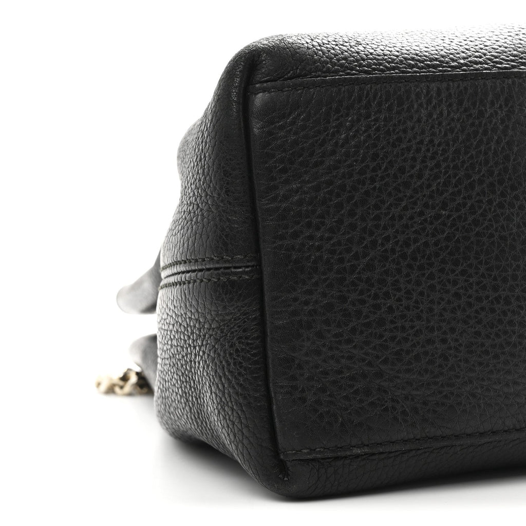 Gucci Pebbled Calfskin Medium Soho Chain Shoulder Bag Black