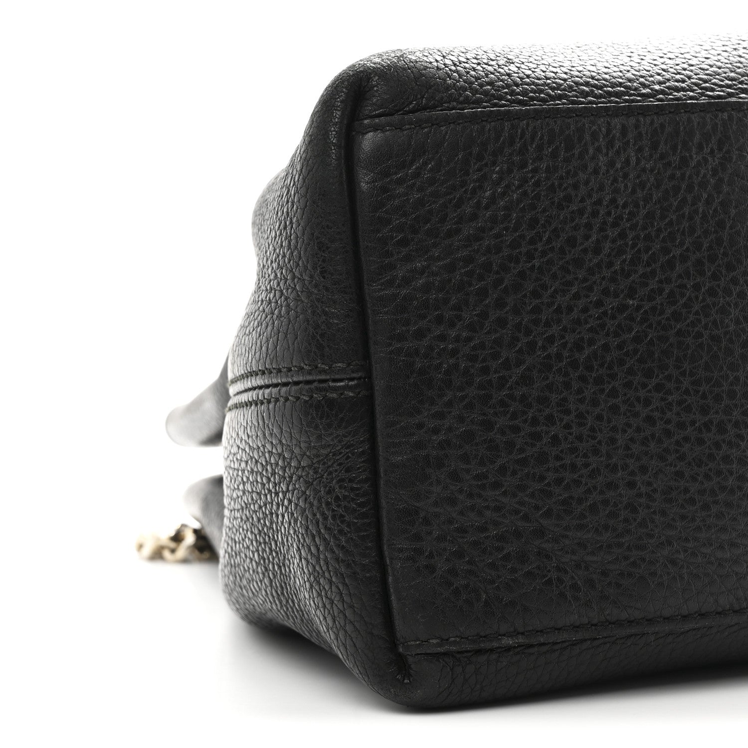Gucci Pebbled Calfskin Medium Soho Chain Shoulder Bag Black
