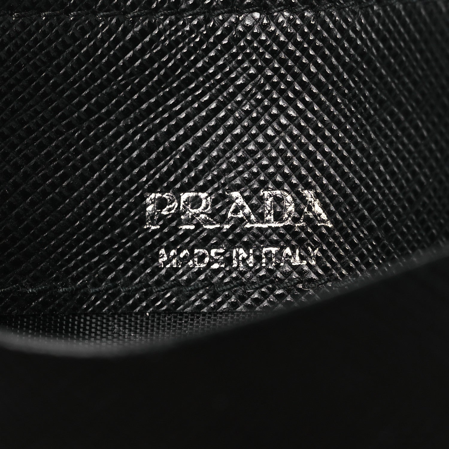 Prada Saffiano Triangle Zip Card Holder Black