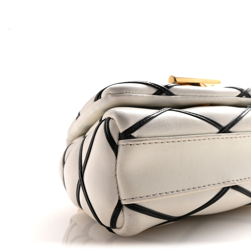 Louis Vuitton Lambskin Malletage Pico GO-14 White Black
