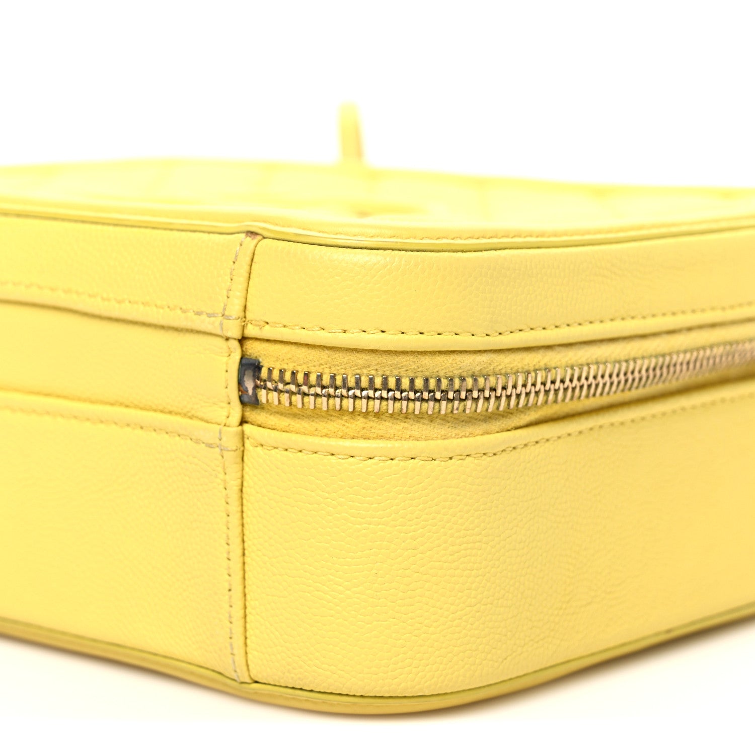 Chanel Caviar Quilted Medium CC Filigree Vanity Case Yellow
