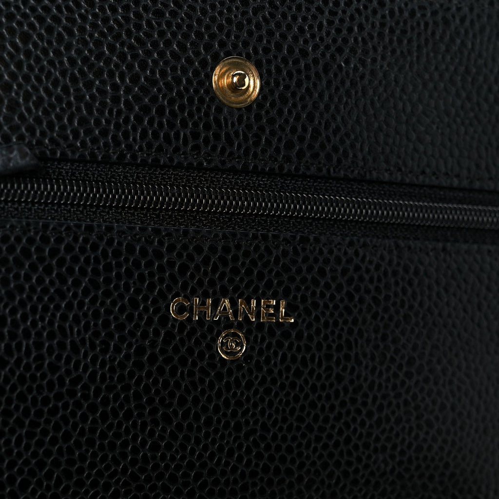 Chanel Caviar Quilted Wallet on Chain WOC Black