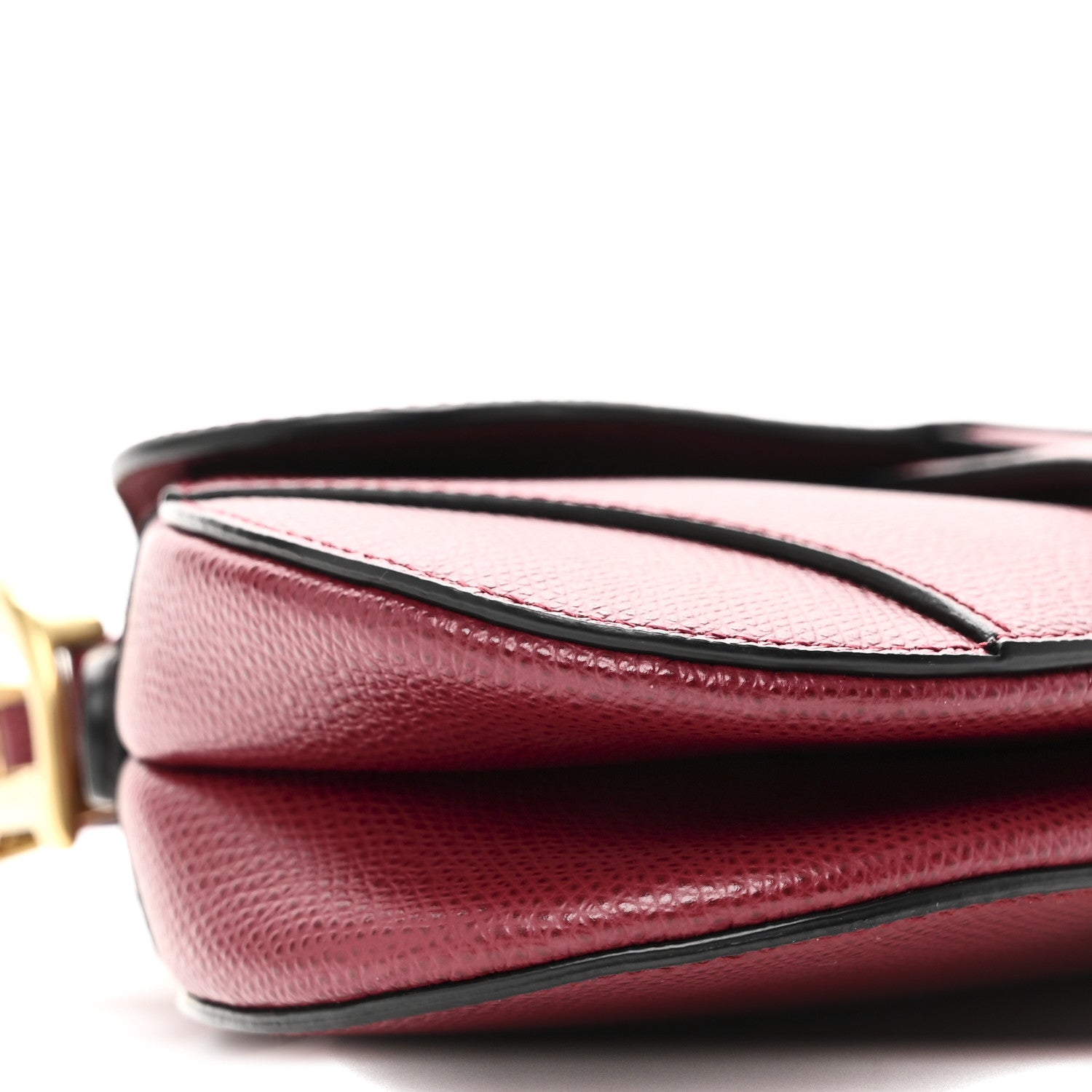 Christian Dior Grained Calfskin Mini Saddle Bag Red