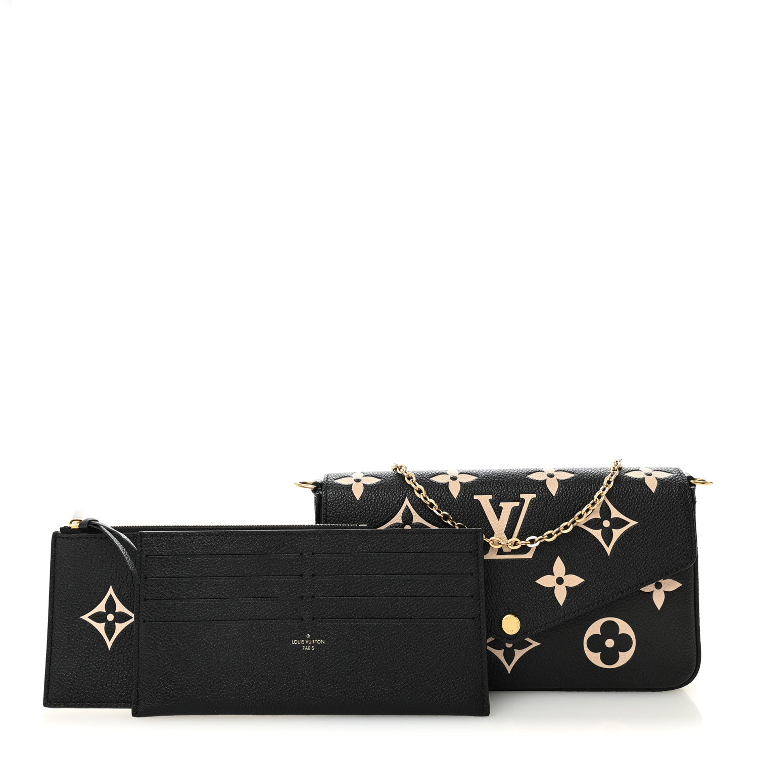 Louis Vuitton Empreinte Monogram Giant Felicie Pochette Black Beige
