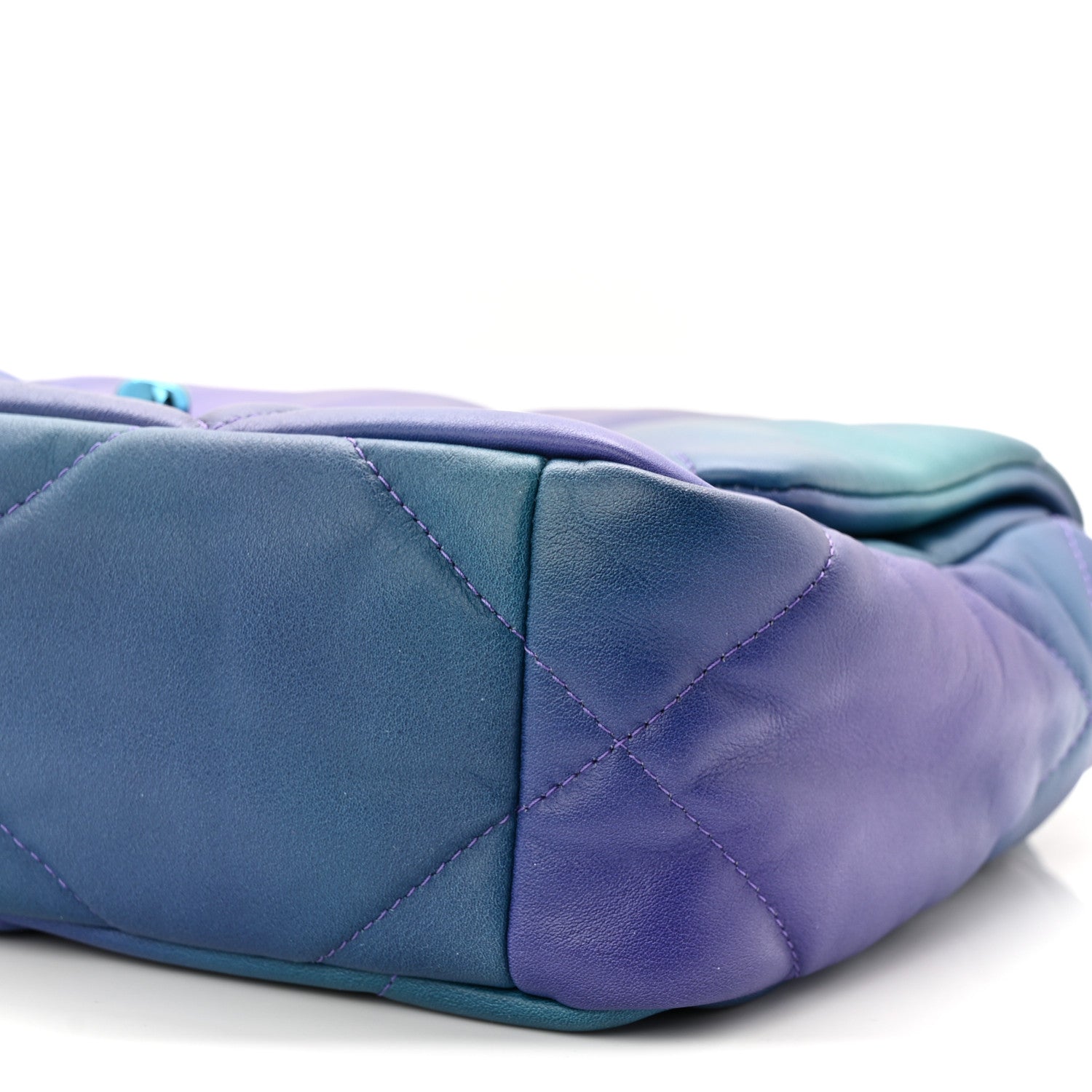 Chanel Tie Dye Calfskin Quilted Medium Chanel 19 Flap Blue Purple