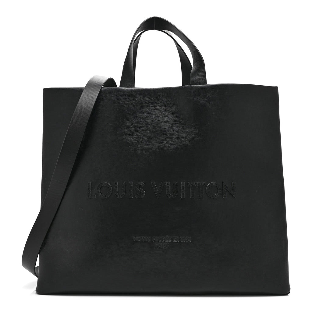 Louis Vuitton Calfskin Shopper Tote MM Black