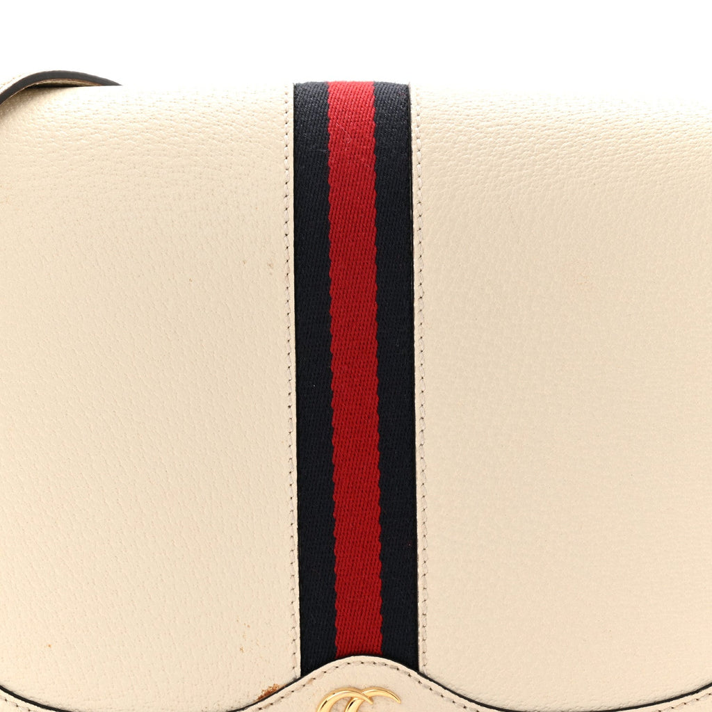 Gucci Textured Calfskin Small Ophidia Flap Messenger Bag Mystic White