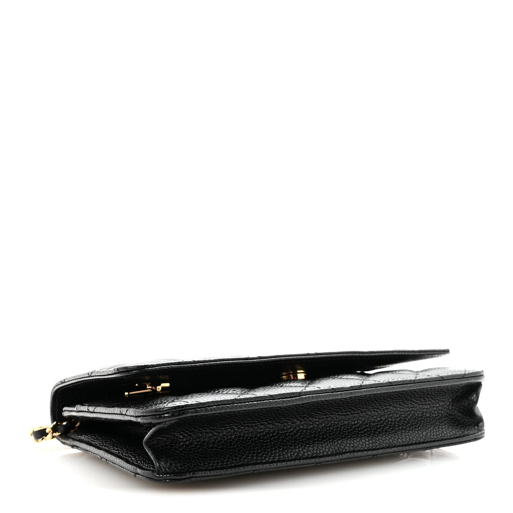 Chanel Caviar Quilted Wallet on Chain WOC Black