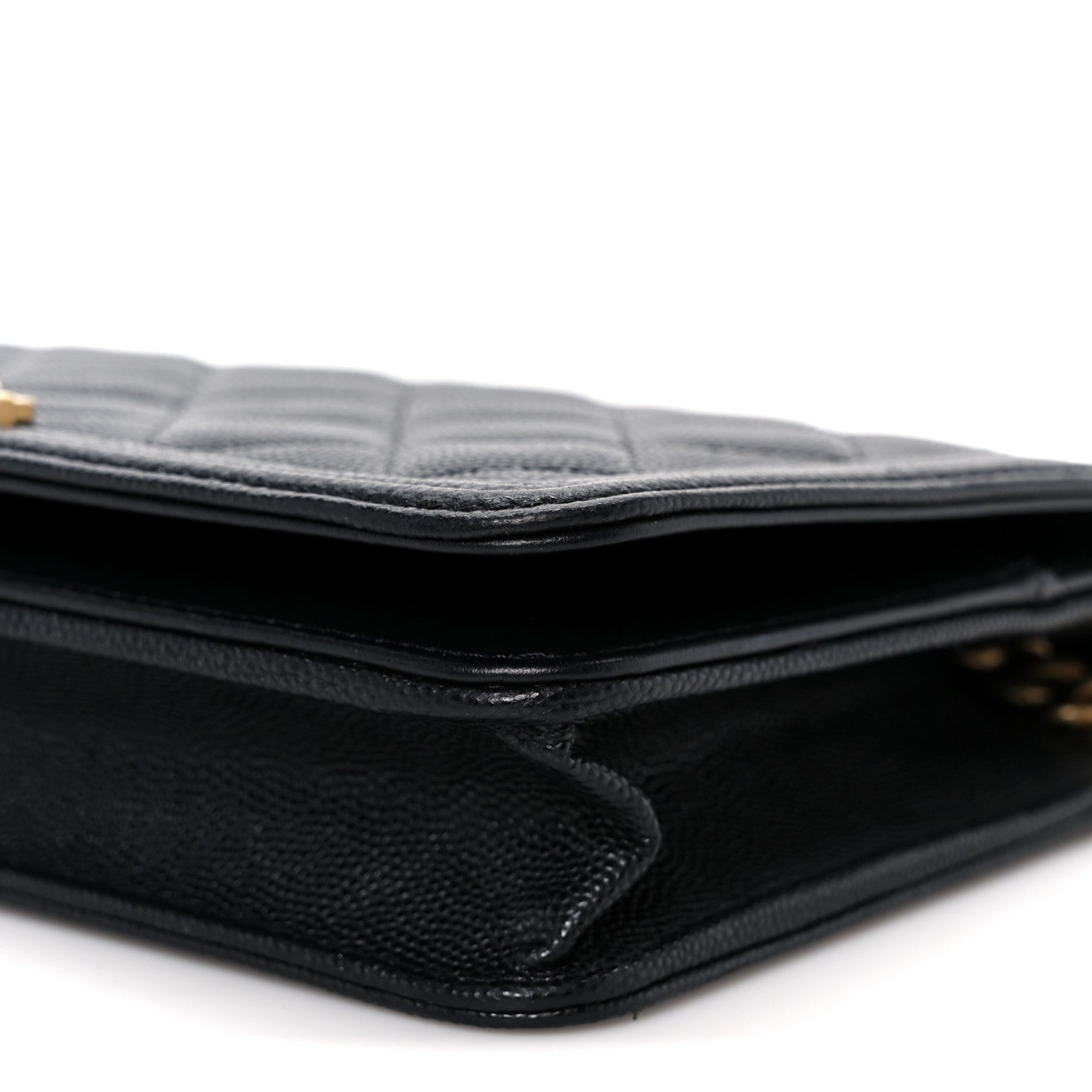 Chanel Caviar Quilted Boy Wallet On Chain WOC Black