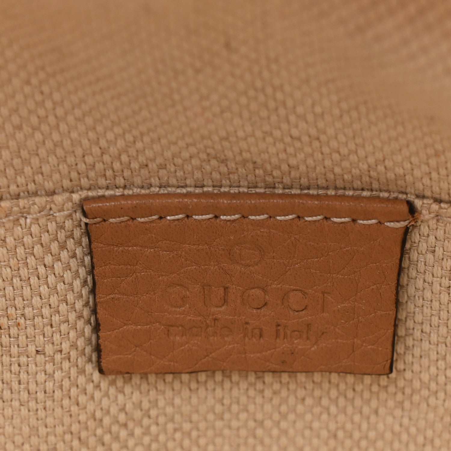 Gucci Pebbled Calfskin Mini Soho Chain Bag Camelia