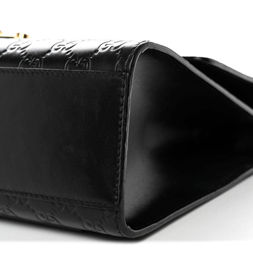 Gucci Guccissima Medium Padlock Shoulder Bag Black